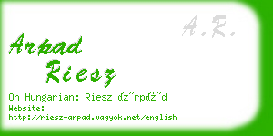 arpad riesz business card